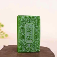 natural green hand carved fast ring brand jade pendant fashion boutique jewelry men and women necklace gift accessories
