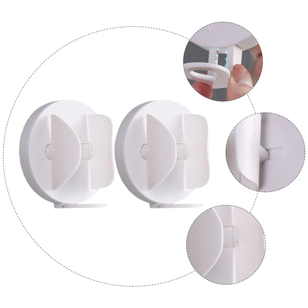 

2Pcs Electric Toothbrush Holders Wall-mounted Storage Rack for Bathroom (White)