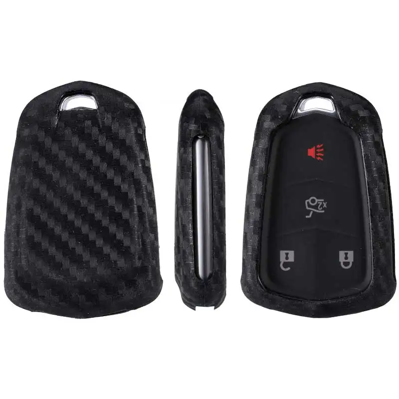 Углеродное волокно 4 5 6 кнопки дистанционный смарт ключ-Брелок чехол для Cadillac