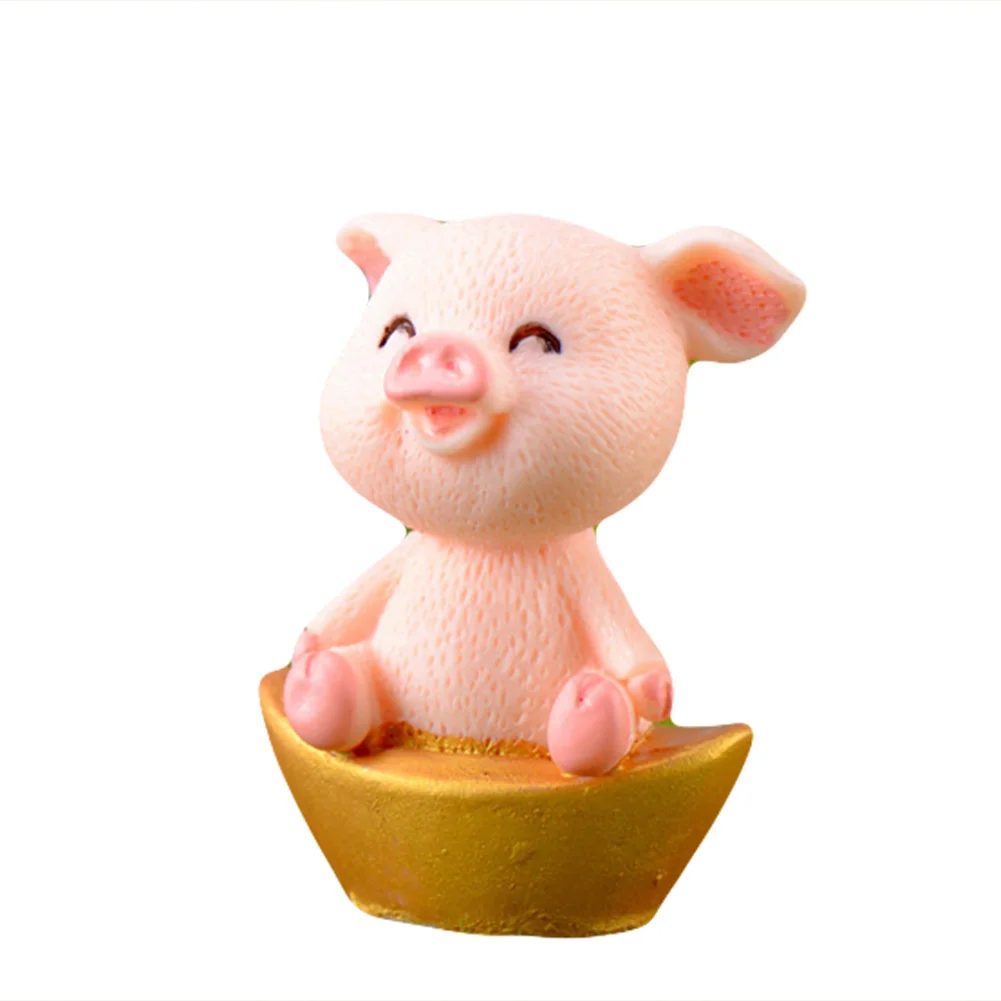 

1Pc / 5Pcs Cute Resin Money Lucky Pig Figurine Statue DIY Miniature Garden Table Ornament