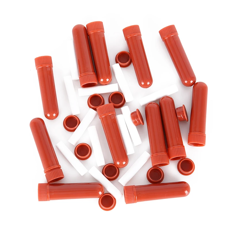 

Essential Colored Plastic Blank Nasal Aromatherapy Inhalers Tubes Sticks Nasal Container With Wicks For Oil Nose 6.5cm x 1.7cm