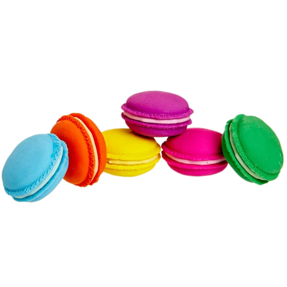 

5Pcs Macaron Rubber Eraser Creative Kawaii Stationery School Supplies Papelaria Gift For Kids 2.8 *1.7cm