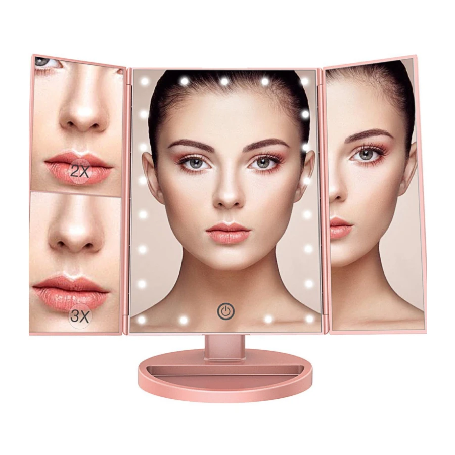 3 лицо 10 раз увеличительное зеркало с подсветкой столик для макияжа Зеркала LED
