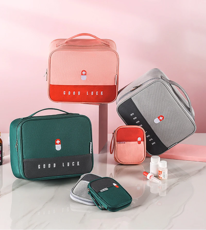 

New Portable Fabric Cloth Small Medicine Bags Travel Standing Storage Boxes Outdoor Business Trip Home Storage Bags Accessories