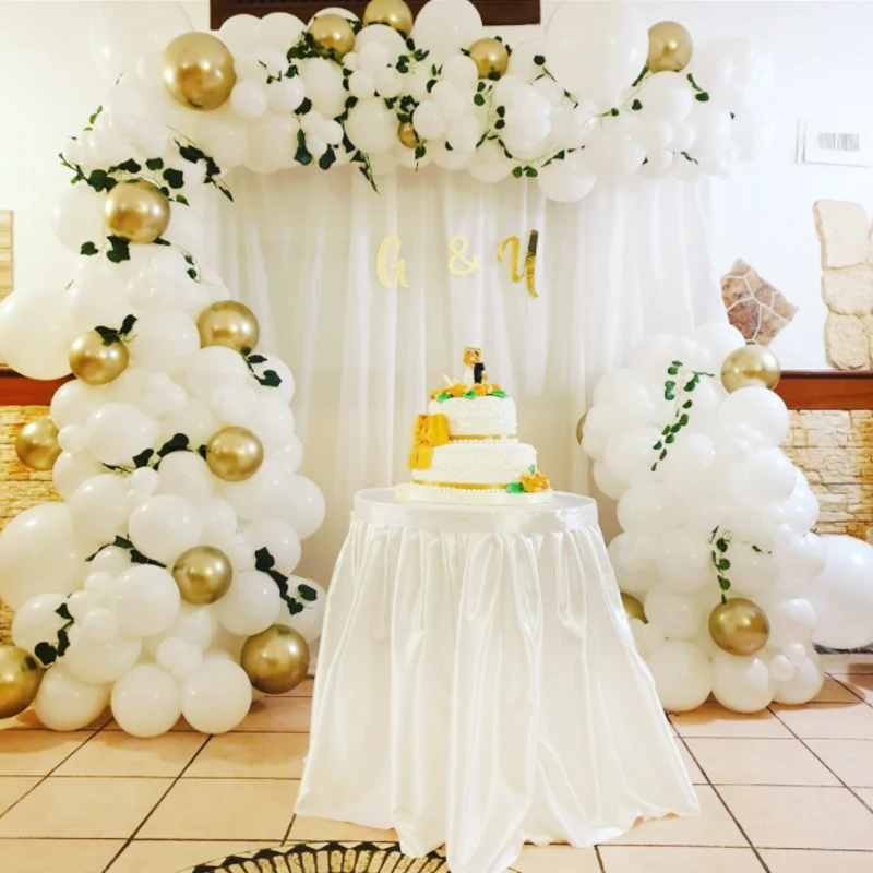 

100Pcs Balloons Arch Set White And Gold Balloon Garland Christmas Wedding Baby Baptism Shower Birthday Party Balloon Decoration