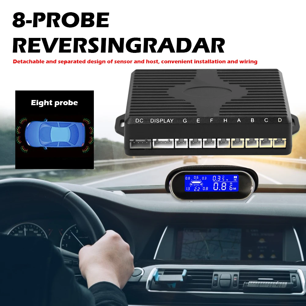 

12V Car Parking Sensors Parktronic Digital LED Display Reverse Parking radar Monitor Detector System w/8 Sensors Car Accessories