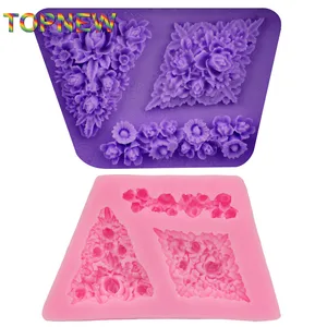Цветочные геометрические формы помадки силиконовые формы для мыла конфеты желе сахарное желе формы DIY инструмент для украшения торта C1732