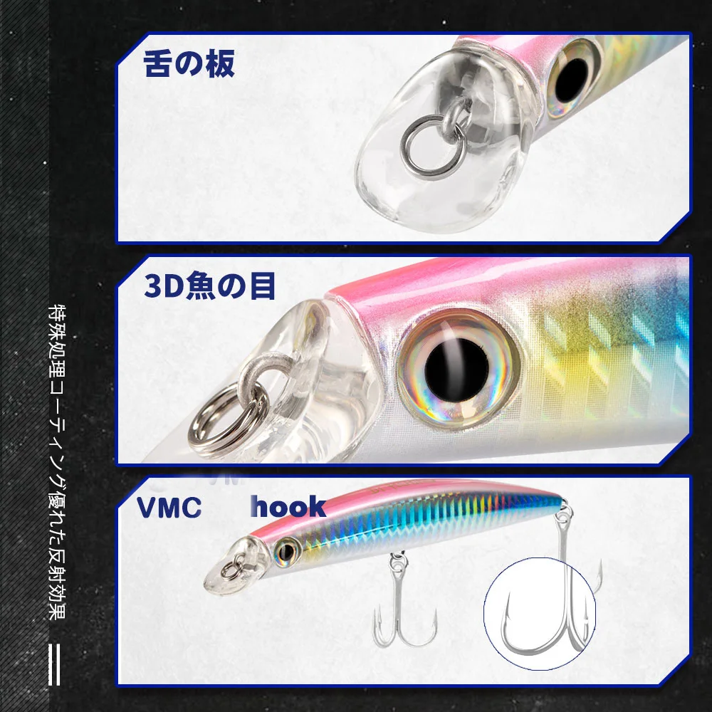 D1 Sea Fishing Lure Floating White Bait  135mm 20g Wobblers for Sea Bass Pike  Minnow Artificial goods Carp fishing