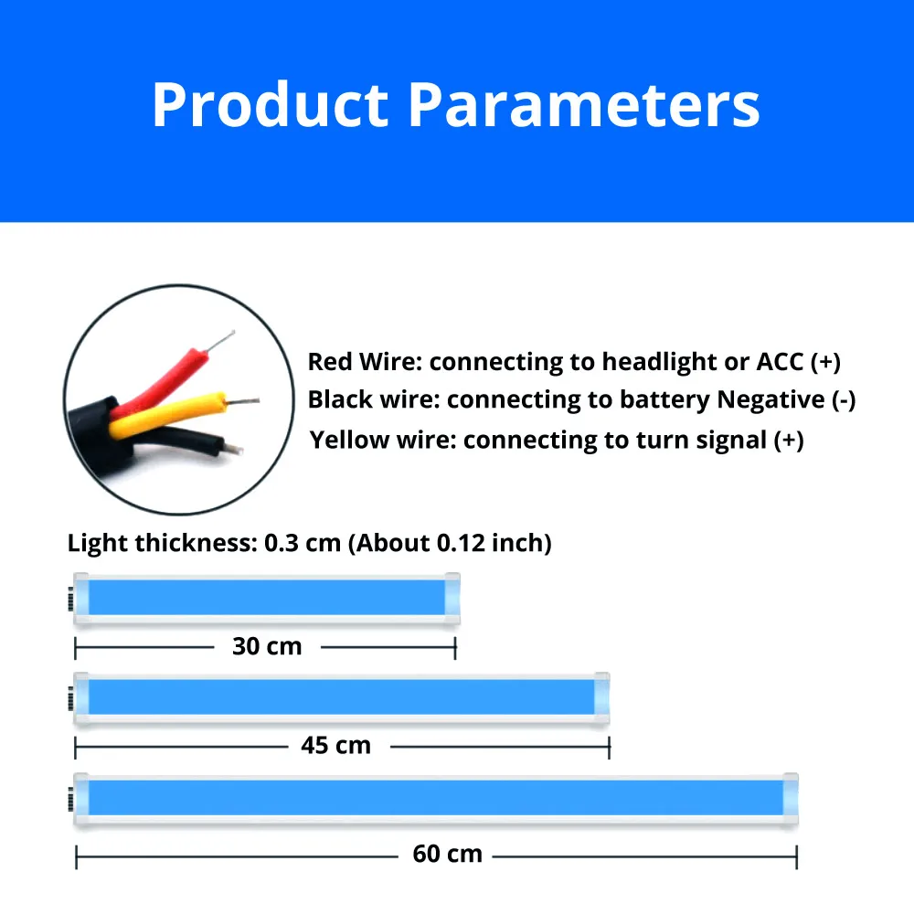 2 шт. DRL полосы Водонепроницаемый Изящные гибкие сигнал поворота 2835 SMD 12V