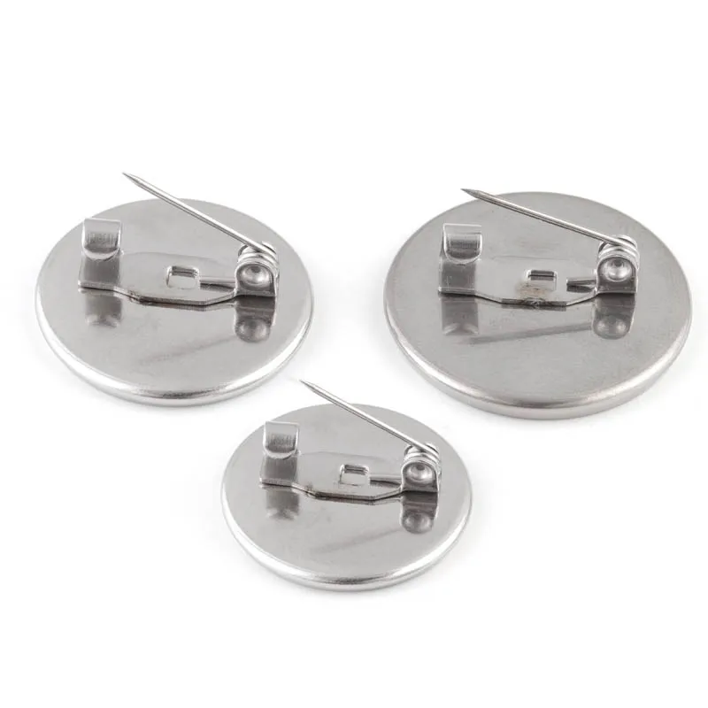 

10pcs/lot 16/18/20mm Stainless Steel Brooch Clasps Pin Disk Base Pad Bezel Blank Cabochon Trays Backs For Jewelry Craft Making