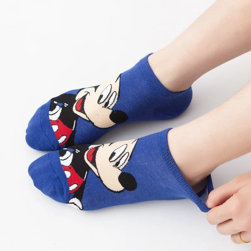 japanese cute mickey mouse cartoon women socks new soft cotton short boat stylish fashion socks donald duck minne printing girls free global shipping