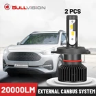 Светодиодные фары Bullvision H7 20000лм, внешние, Canbus, 2 шт., H4, H1, H13, H3, 5202, 9008, 9003, HB5, H11, H9, H8, без ошибок, для Audi, BMW, KIA
