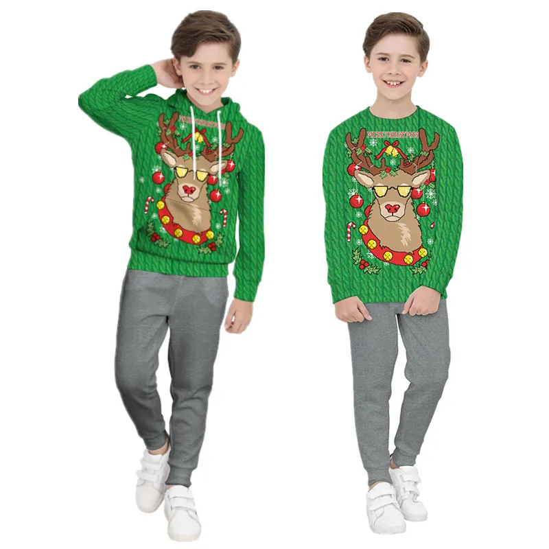 Ugly Christmas Sweater 3D Print Holiday Children's Wear Costume Alpaca Long Sleeve Autumn Winter blouses | Женская одежда