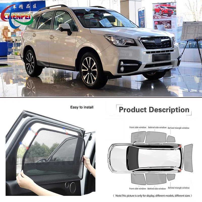 For Subaru FORETER 2013-2018 Car Full Side Windows Magnetic Sun Shade UV Protection Ray Blocking Mesh Visor Car Accessories