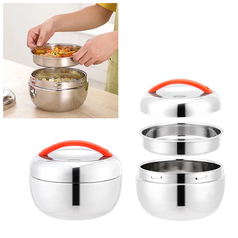 Двухслойный Ланч бокс Термоизолированный пищевой контейнер из нержавеющей