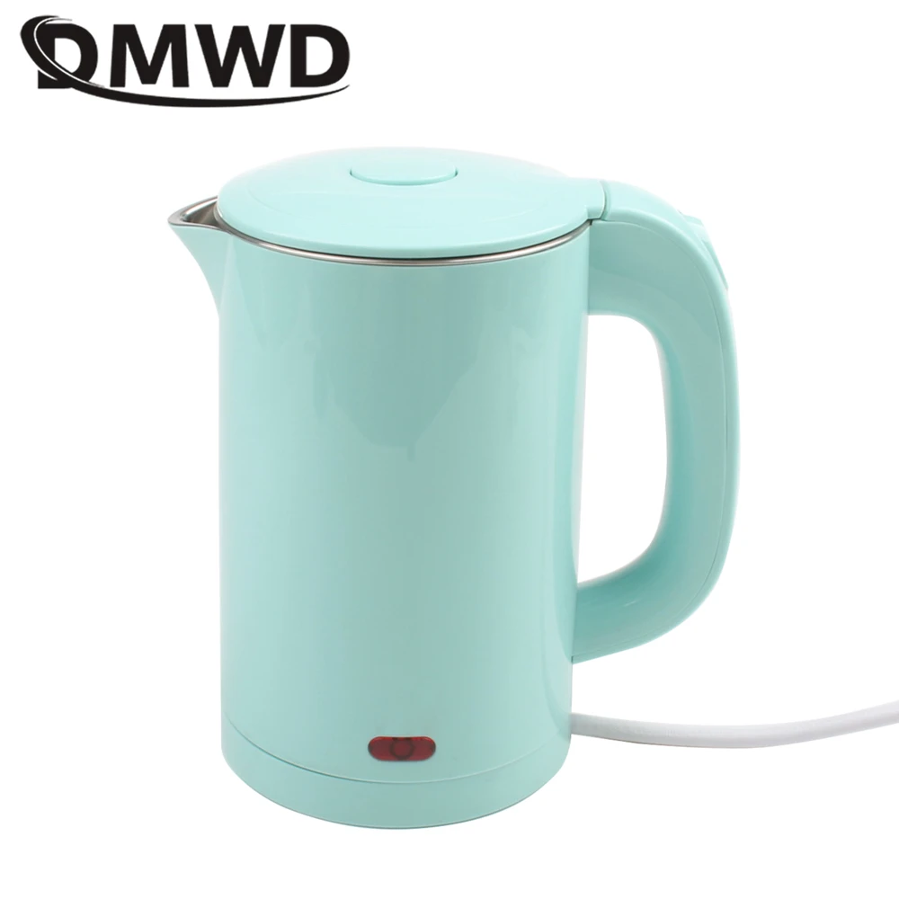 DMWD 0.6L мини-Электрический чайник электрический 110 В-220 В Бойлер Для Бизнес поездки электрический кувшин для воды 700 Вт с 3 в 1 универсальный разъем бытовая техника для кухни - Цвет: Синий