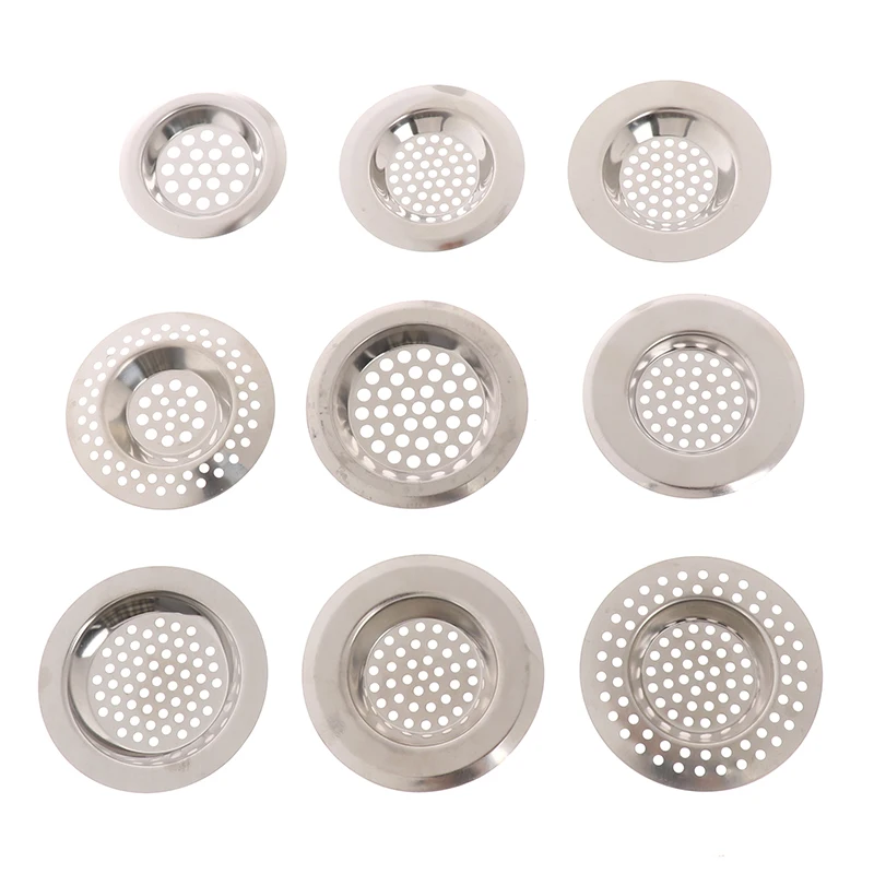 

2Pcs Kitchen Sink Strainer Stainless Steel Drain Hole Filter Against Clogging Home Bathroom Sink Protection Accessories