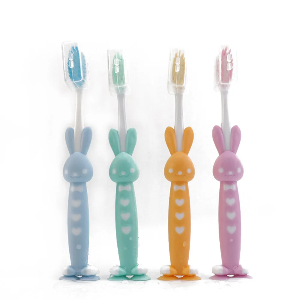 

4Pcs/set Cute Cartoon Toothbrush for Children Bamboo Charcoal Short Handle Children's Toothbrush Baby Teeth Care