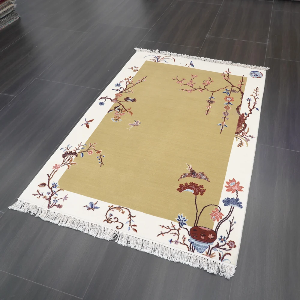 4 'x 6' зеленый шерстяной ковер ручной работы украшение китайского искусства