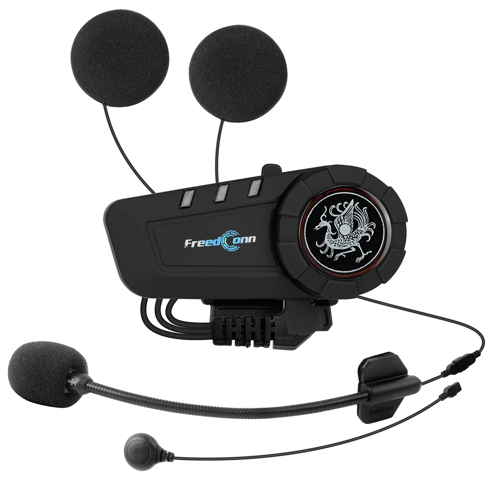 

Гарнитура для мотоциклетного шлема FreedConn с Bluetooth, водонепроницаемое беспроводное переговорное устройство для 6 водителей с FM-радио