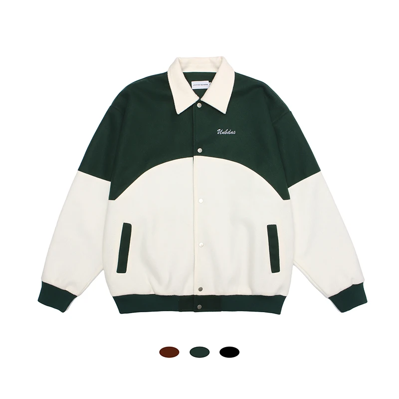 Куртка мужская бейсбольная с отложным воротником, модная повседневная Свободная куртка в стиле хип-хоп, с цветной строчкой, с вышивкой надп...