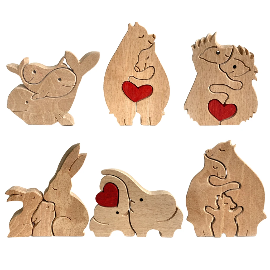 

Wood Animal Decor Mother's Day Gift Wooden Ornaments Home Desktop Decoration