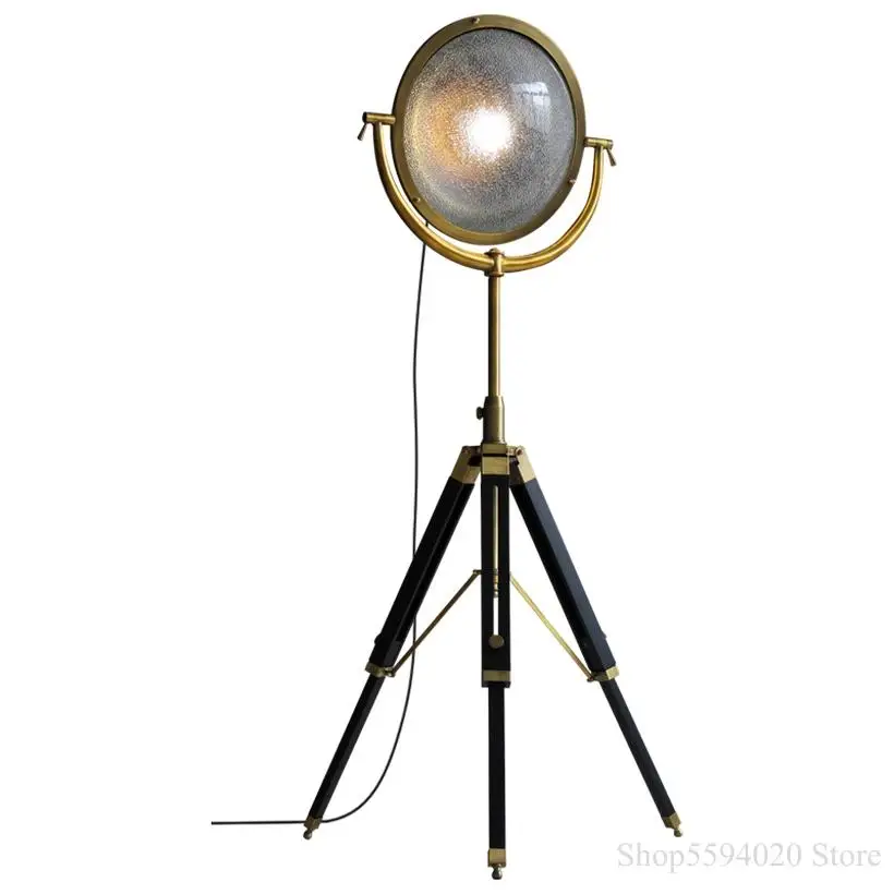 

American Industrial Tripod Floor Lamp Living Room Standing Lamp Loft Creative Model Study Bronze Lampara Pie Standing Lamp E27
