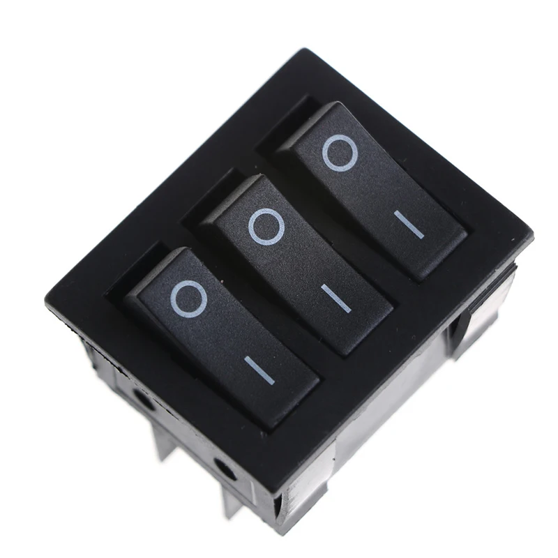KCD3 Big Rocker Switches Black Three-Way Switch 9 Pin 2 Position multi-knife single-throw 15A 250V 20A 125VAC AC ON-OFF 34*40 |