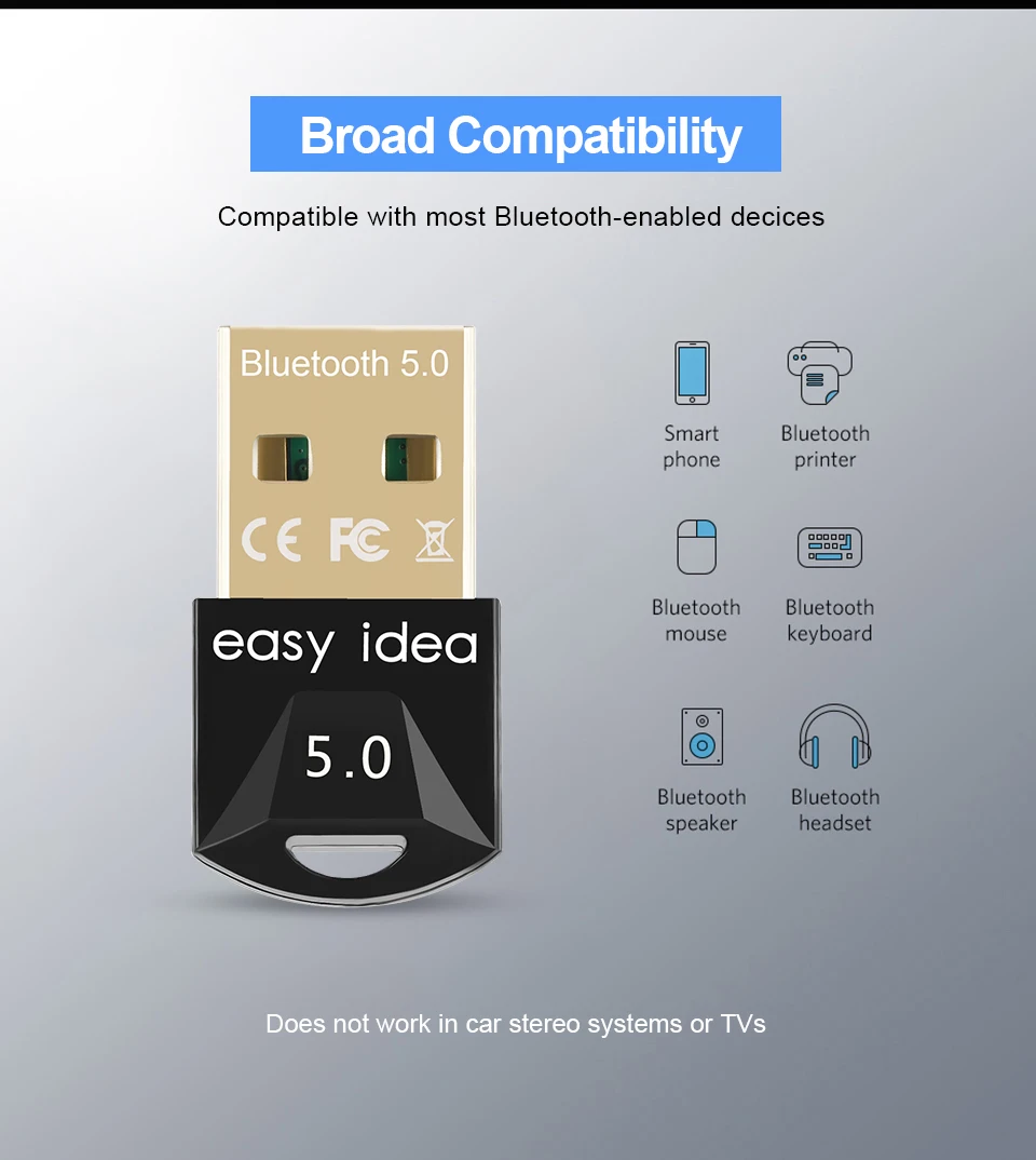 

Wireless USB Bluetooth Adapter 5.0 for Computer Bluetooth Dongle USB Bluetooth 4.0 PC Adapter Bluetooth Receiver Transmitter