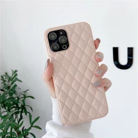 prismatic checkered pu leather phone case for iphone 11 12 pro max x xs xr 7 8 plus camera protective capa shockproof back shell