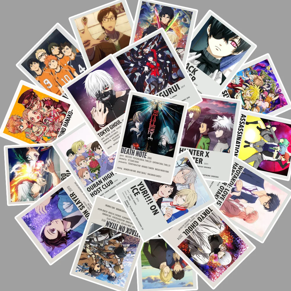 25pcs Anime Collection Death Note/Hunter × Hunter/Haikyuu!! Stickers For Car Laptop PVC Backpack Pad Bicycle waterproof Decals