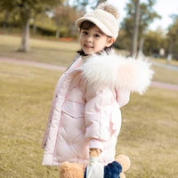 new style winter down jacket for girls toddler cute wing hooded fur collar down coat outwear thicken warm kids clothing new year