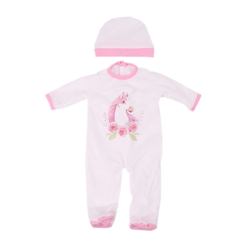 Пижама розовая с капюшоном в виде единорога и медведя для 18-дюймового семейства