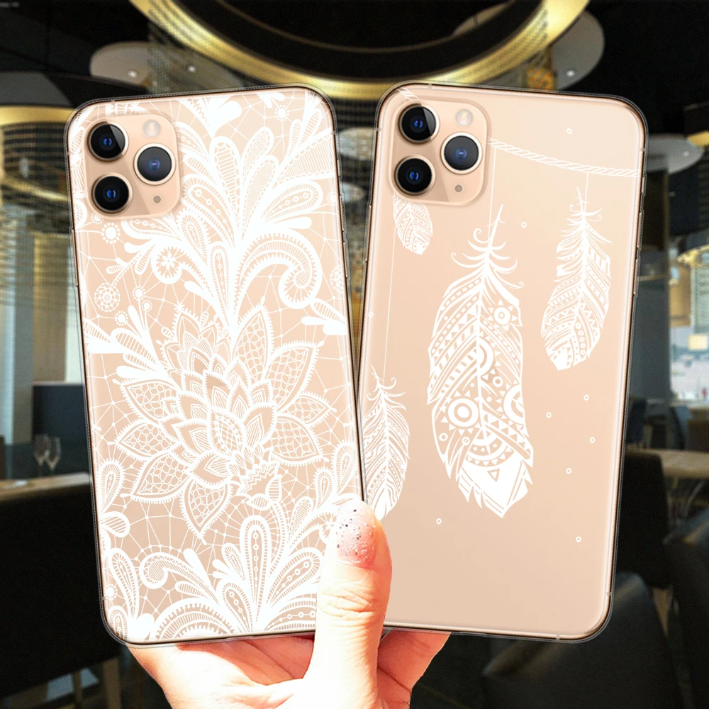 Сексуальный цветочный чехол для телефона iPhone 12 Mini 11 Pro XS Max 6S 8 7 Plus X XR SE 2 кружевной с