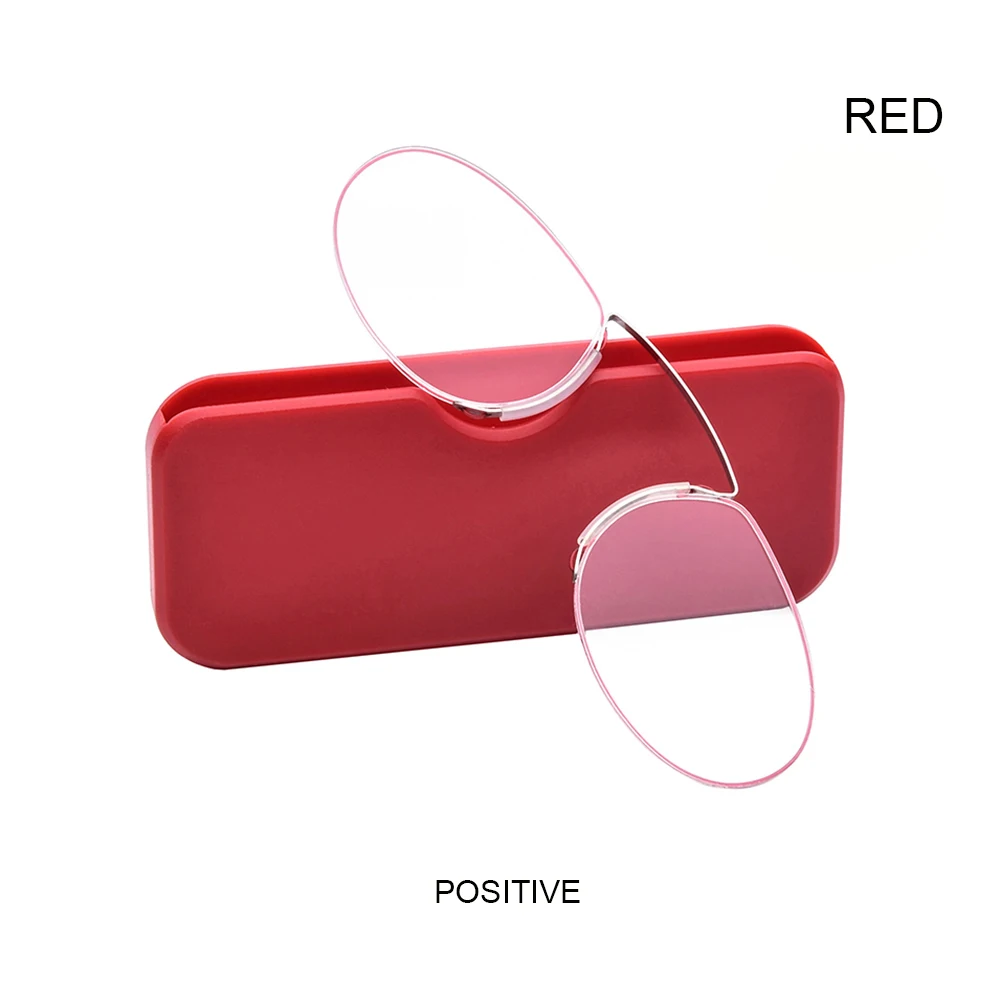 Очки для чтения без оправы мужчин и женщин аксессуар с зажимом носа чехлом очки