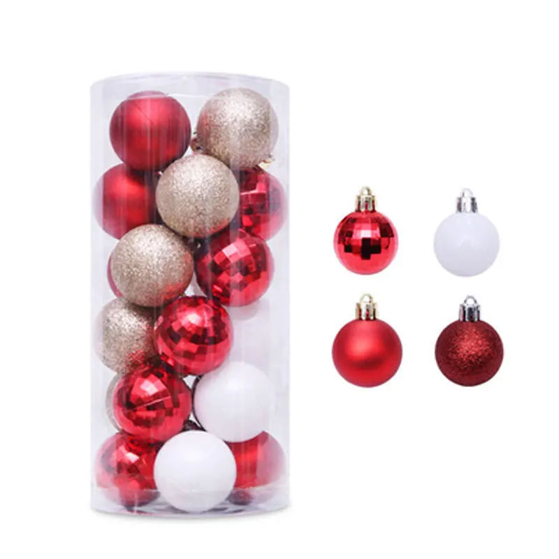 

1Set/24Pcs 4CM Christmas Ball Baubles Party Xmas Tree Decorations Christmas Ornament For Xmas Home Decor New Year Gift