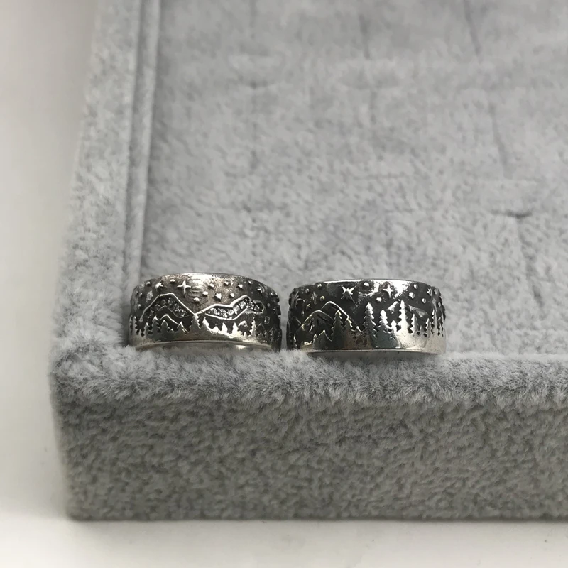 

MENGYI Punk Gothic Wolf Rings Charm Cool Couple Ring Men/Women Fashion Party Best Jewelry Night Sky Bague