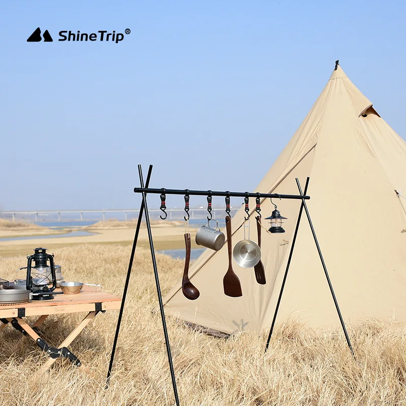

Ultralight Hanging Rack Aluminum Alloy Tableware Cookware Rack Outdoor Camping Shelf Clothes Storage Hanger Triangle Rack