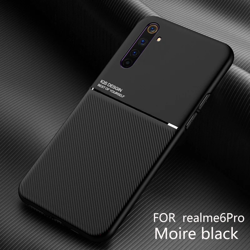 Чехол для OPPO Realme 6 Pro чехол магнитный силиконовый из ТПУ с муаровой кожей телефона