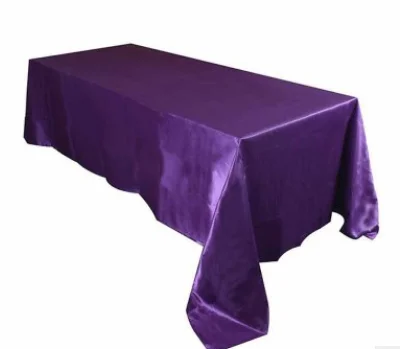 145x320cm White/Black Tablecloths Table Cover Rectangular Satin Tablecloth for Wedding Birthday Party Hotel Banquet Decoration - Color: purple