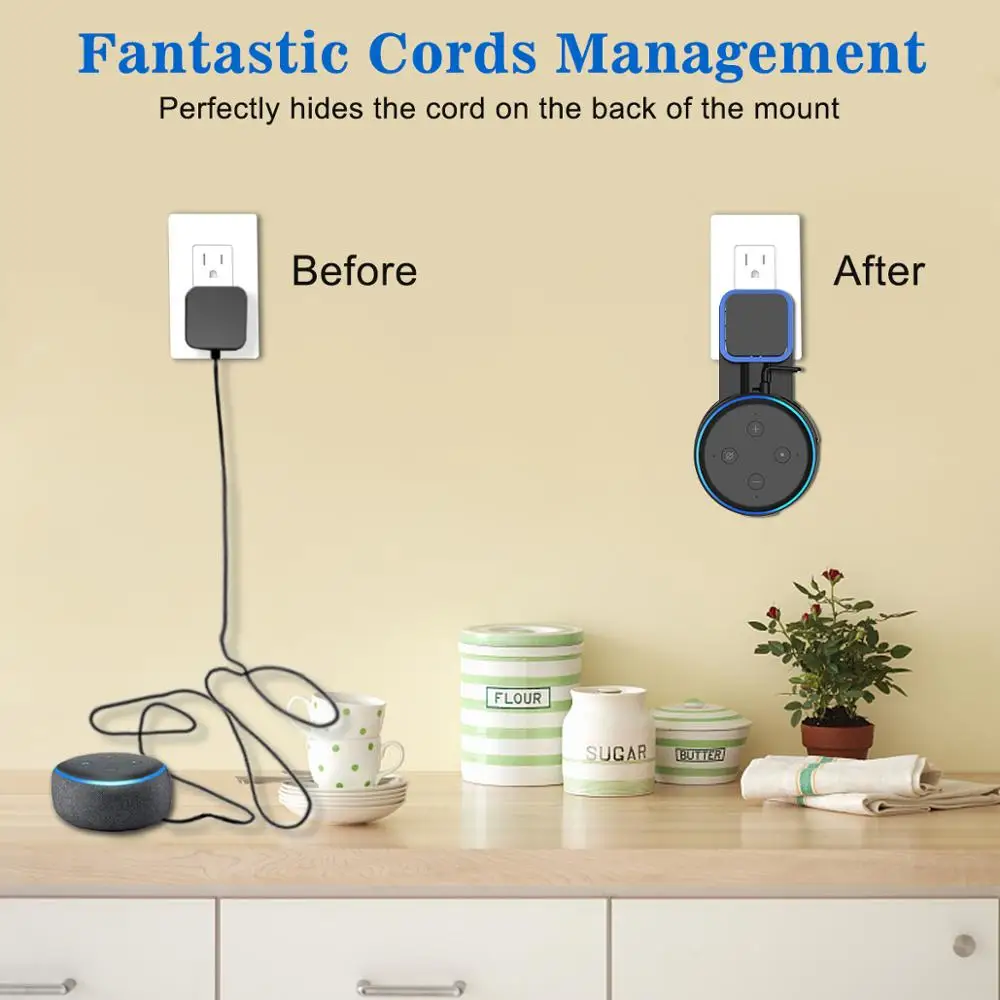 Настенная подставка для розетки бытовая вилка 3-го поколения с держателем кабеля