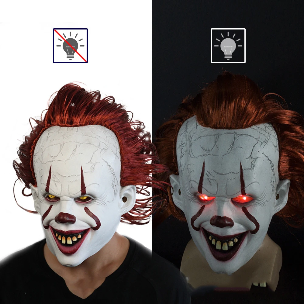 Фильм Стивен Кинг это Pennywise полная латексная маска для лица Хэллоуин пугающая