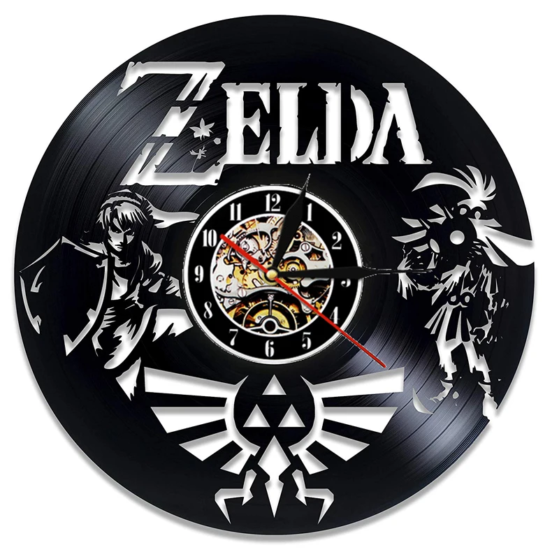Виниловые настенные часы Zelda современный дизайн тема игры 3D часы винтажные виниловые настенные часы домашний декор подарки для детей