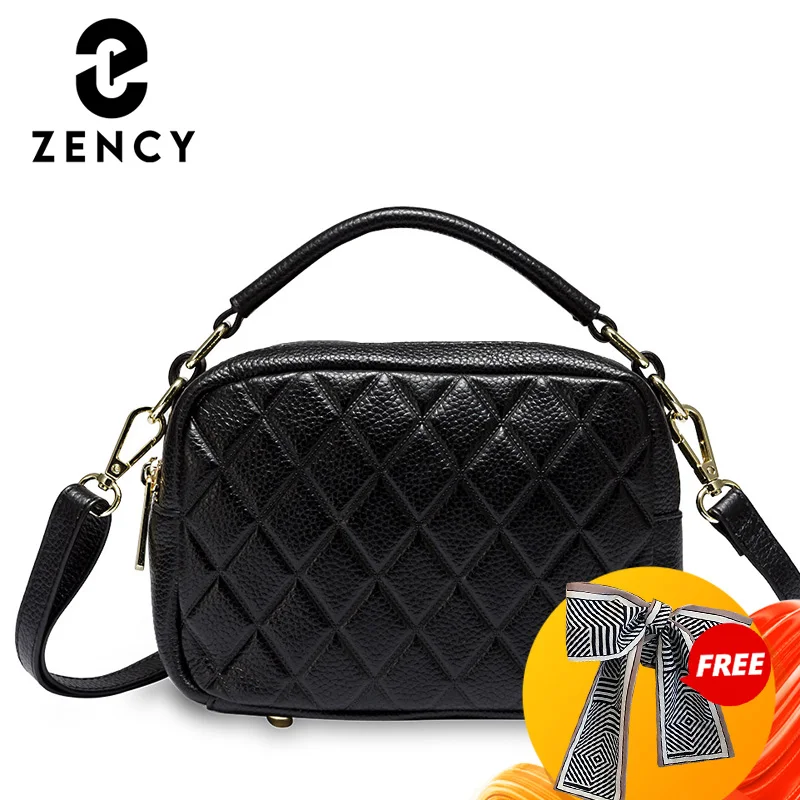 Zency Новое поступление Lingge женская сумка тоут из 100% натуральной кожи модные белые