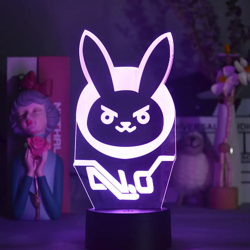 

3D Lamp Be Night Dorm Room Bluetooth Base Overwatch D.Va Hana Song Lighting Will Of Holidays Nightlight Bedroom Decoration
