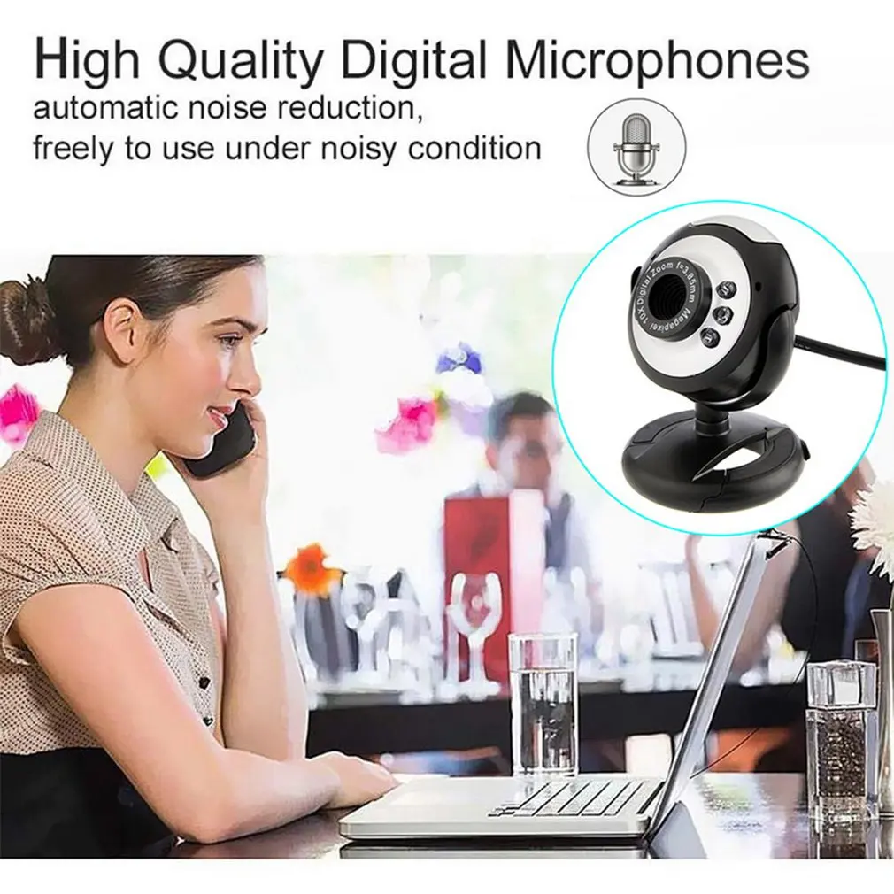 

USB video computer camera six lights night vision free drive clip Automatic white balance Automatic color correction