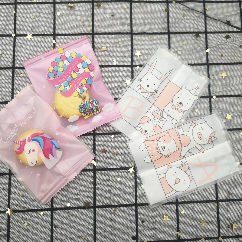 Пластиковая упаковка для печенья Подарочная сумка матовая мультипликационная