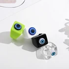 Новинка 2021, модные Геометрические Квадратные акриловые кольца из смолы, женские красочные массивные прозрачные кольца от сглаза, подарочные украшения на палец