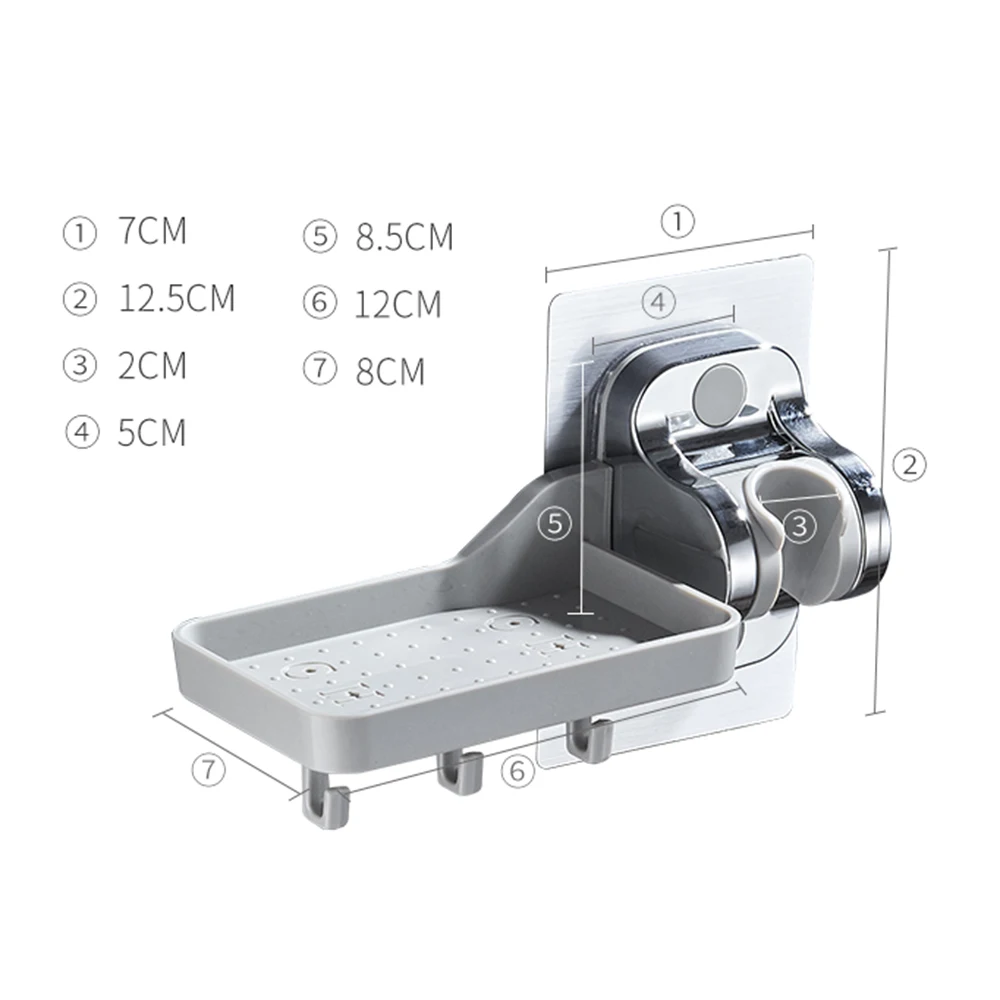 

Punch-free Shower Seat Bracket Shower Head Fixing Frame Soap Box Nozzle Fixing Base Hook Bathroom Strong Bracket Storage Rack
