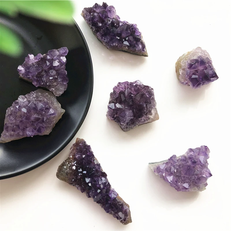 20-200 grams 1pc Natural Amethyst Druzy Geode Purple Crystal Quartz Cluster Specimen Crystals | Дом и сад